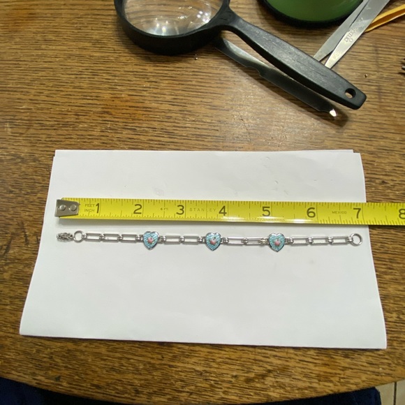 VTG Sterling 3 Hearts Guilloche Bracelet - Picture 9 of 10